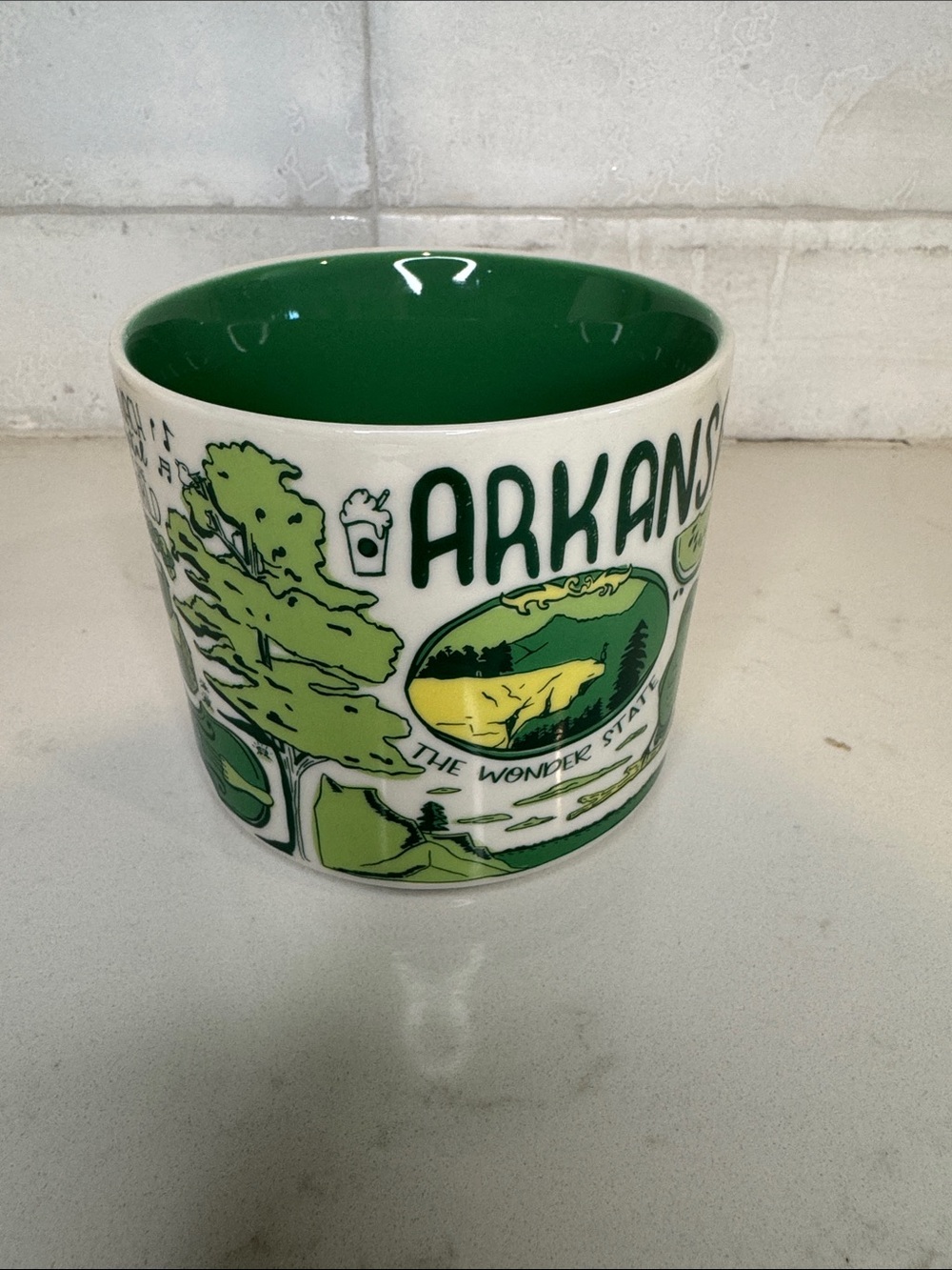 Starbucks Arkansas State Ceramic Mug - Green and Yellow - Picture 2 of 8